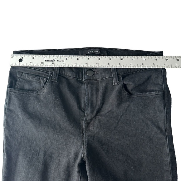 J Brand Capri mid rise size 28 sharkbite raw hem distressed skinny jeans black - Picture 6 of 13